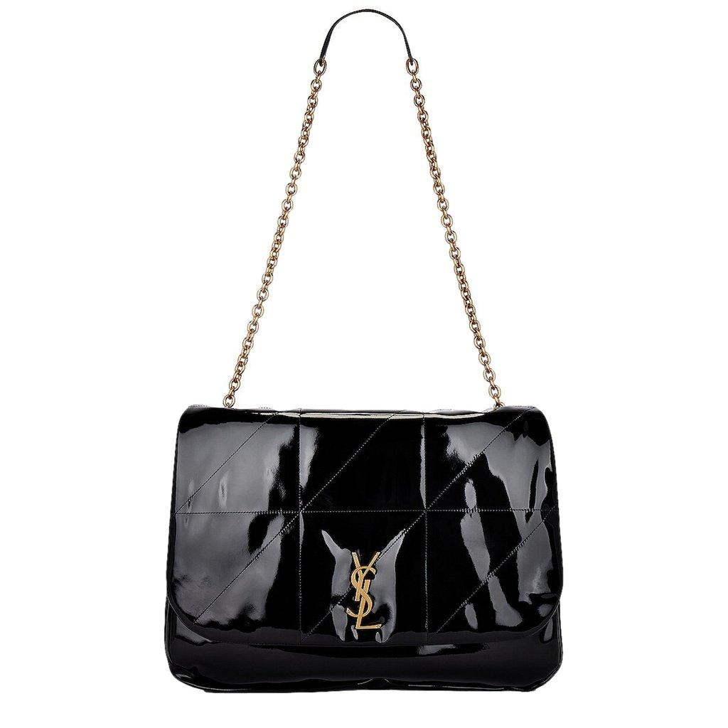 Saint Laurent Saint Laurent Jamie YSL Black Patent Leather Chain Strap Large Shoulder Bag