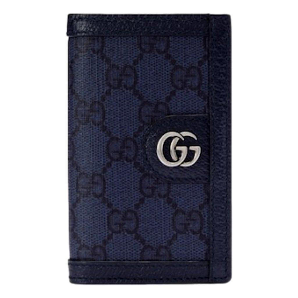 Gucci Gucci Ophidia Navy Blue Supreme Bifold Card Case Wallet