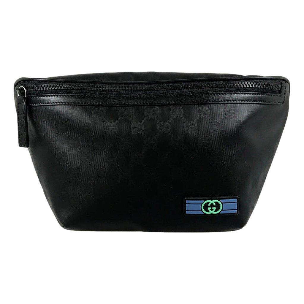 Gucci Gucci GG Crystal Canvas Black Tote Travel Shoulder Bag