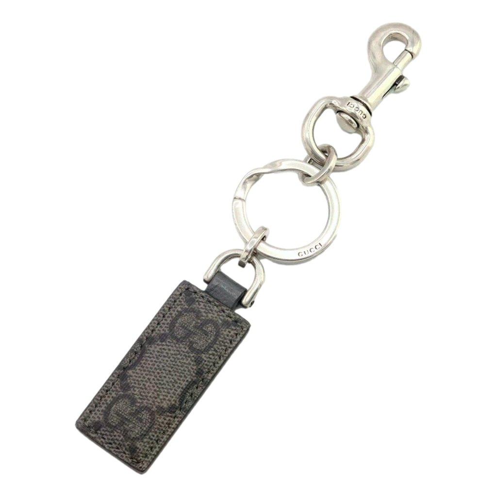 Gucci Gucci GG Supreme Canvas Key Ring Charm Silver Hardware