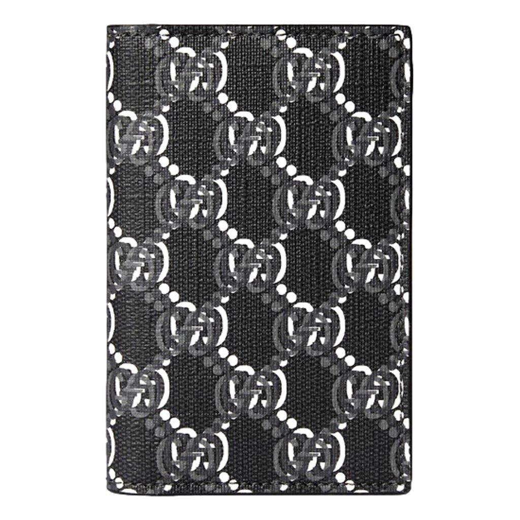 Gucci Gucci GG Shadow Black White Vertical Bifold Card Wallet