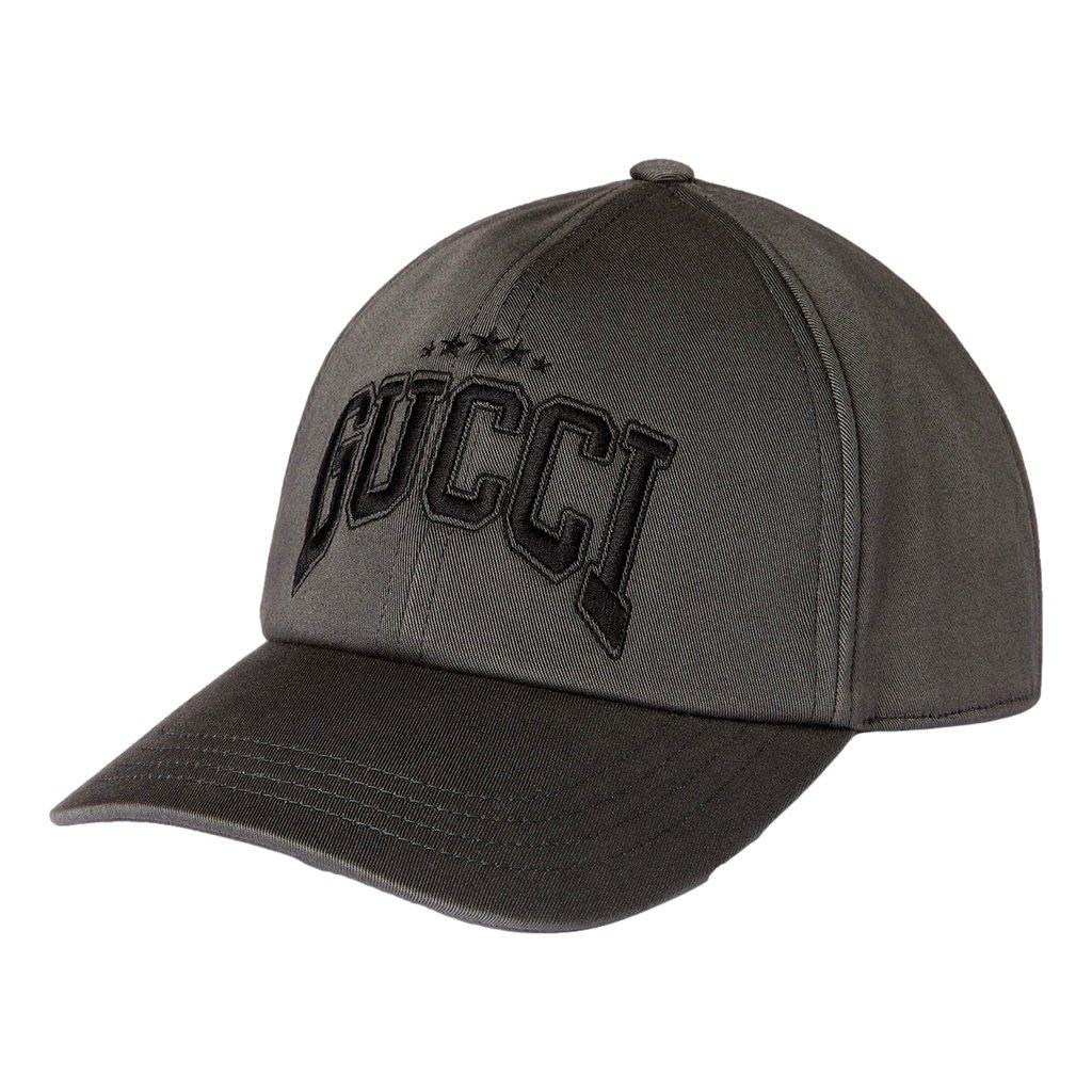 Gucci Gucci Cotton Embroidered Baseball Hat in Grey Size Medium