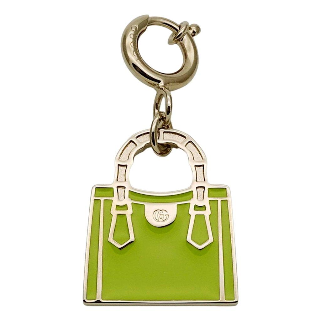 Gucci Gucci Bamboo Diana Metal Green Enamel Keychain Bag Charm