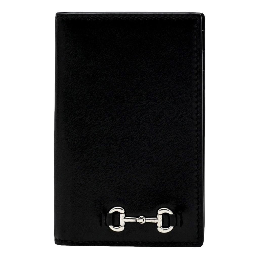 Gucci Gucci Horsebit Smooth Calfskin Leather Long Card Case Wallet in Black