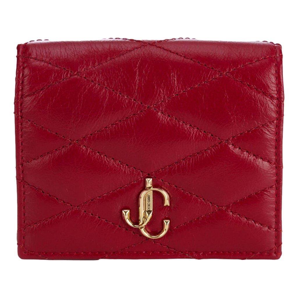 Jimmy Choo Jimmy Choo Farone Raspberry Red Leather Card Case Folding Wallet
