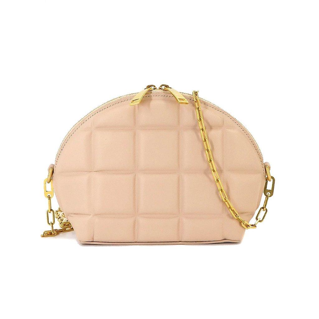 Bottega Veneta بيج جلد Padded Half Moon بسلسلة كتف حقيبة