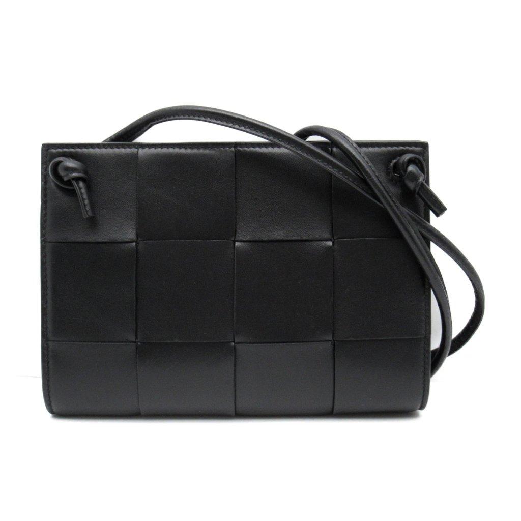 Bottega Veneta Serial أسود جلد كتف حقيبة