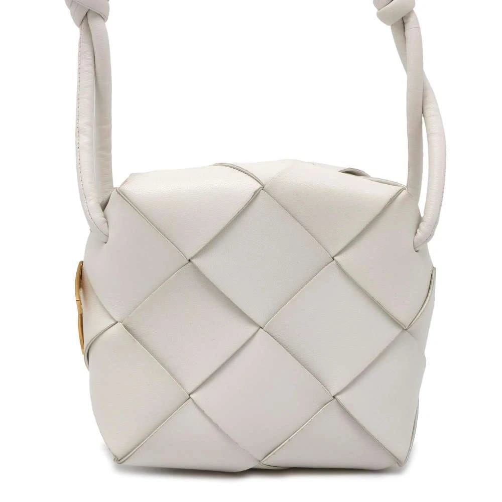 Bottega Veneta أبيض Intreccio جلد ميني كاسيت Camera حقيبة كروس