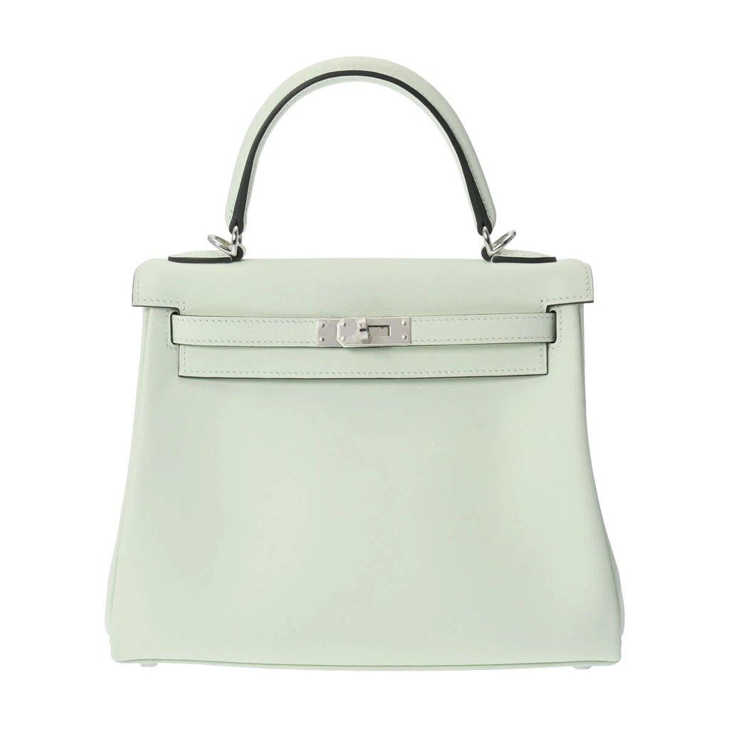 Hermès 2022 (Stamp U) Size 25 Swift leather Kelly Veil Fizz in Color with Palladium Hardware