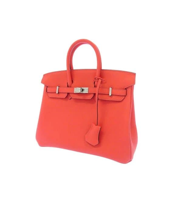 Hermès 2023 Birkin (Stamp B) Size 25 Vos Swift Leather handbag in Rose Texas Pink Color with Silver Hardware