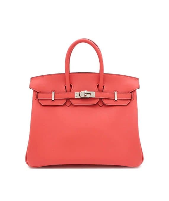 Hermès 2023 Birkin (Stamp B) Size 25 Vos Swift Leather handbag in Rose Texas Pink Color with Silver Hardware