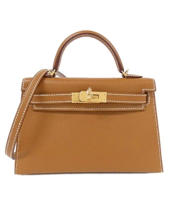 Hermès 2023 Mini Kelly 2 in Gold Color with Gold Hardware