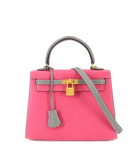 Hermès (Stamp C) Size 25 Epsom Leather Kelly in Rose Azareth Color with Gold Hardware