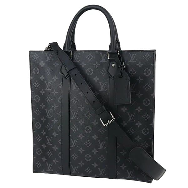 Louis Vuitton حقيبة تسوق سوداء من قماش مونوجرام إكليبس ساك بلات