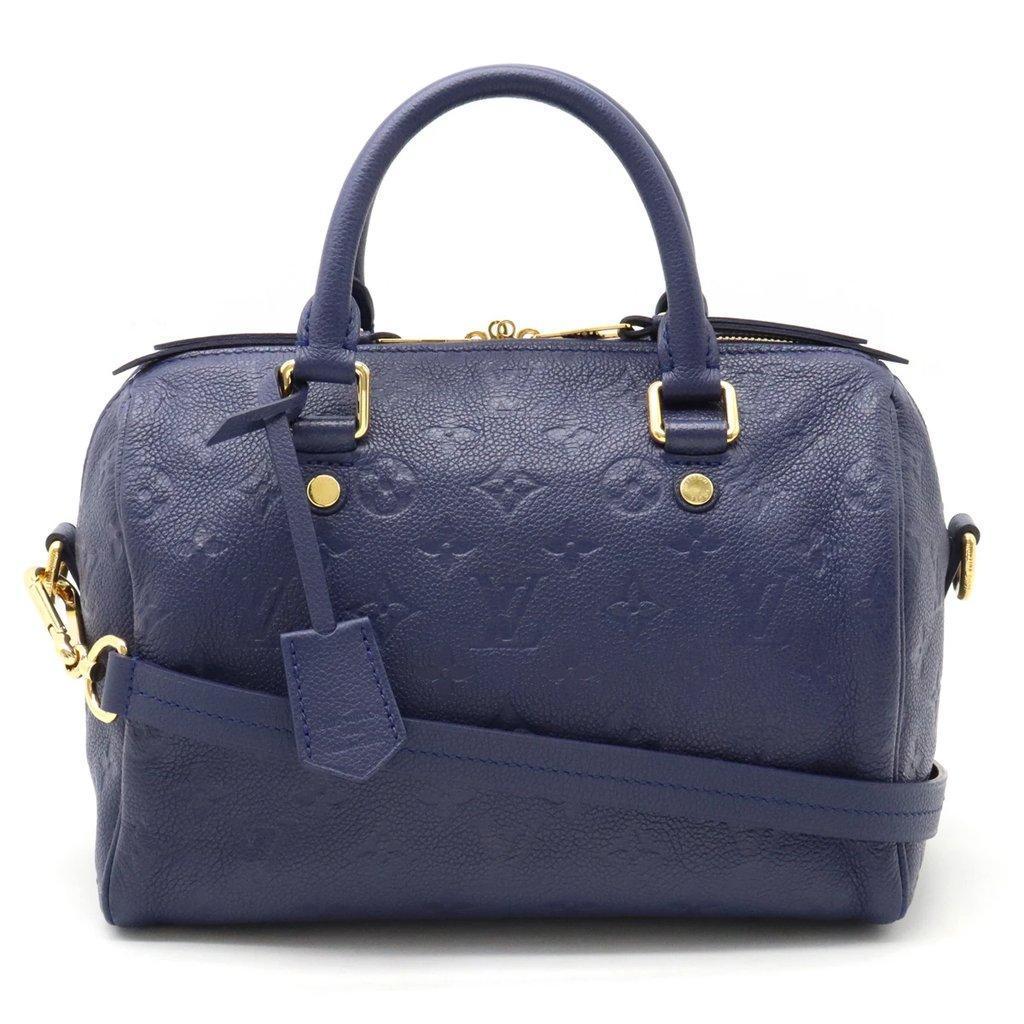 Louis Vuitton حقيبة مونوغرام زرقاء Empreinte Speedy Bandouliere 25 حقيبة