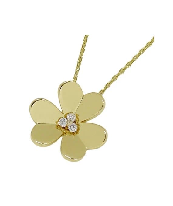 Van Cleef & Arpels قلادة فريفول الكبيرة من الذهب الأصفر عيار 18 قيراطًا والماس