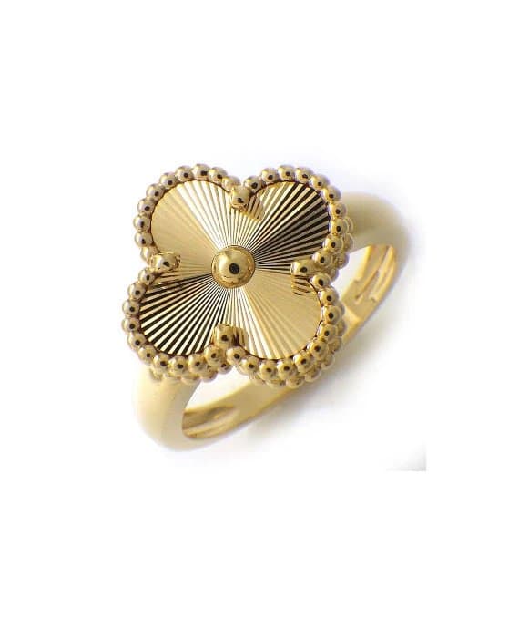 Van Cleef & Arpels خاتم عتيق من الذهب الأصفر عيار 18 قيراطًا من تصميم ألامبرا