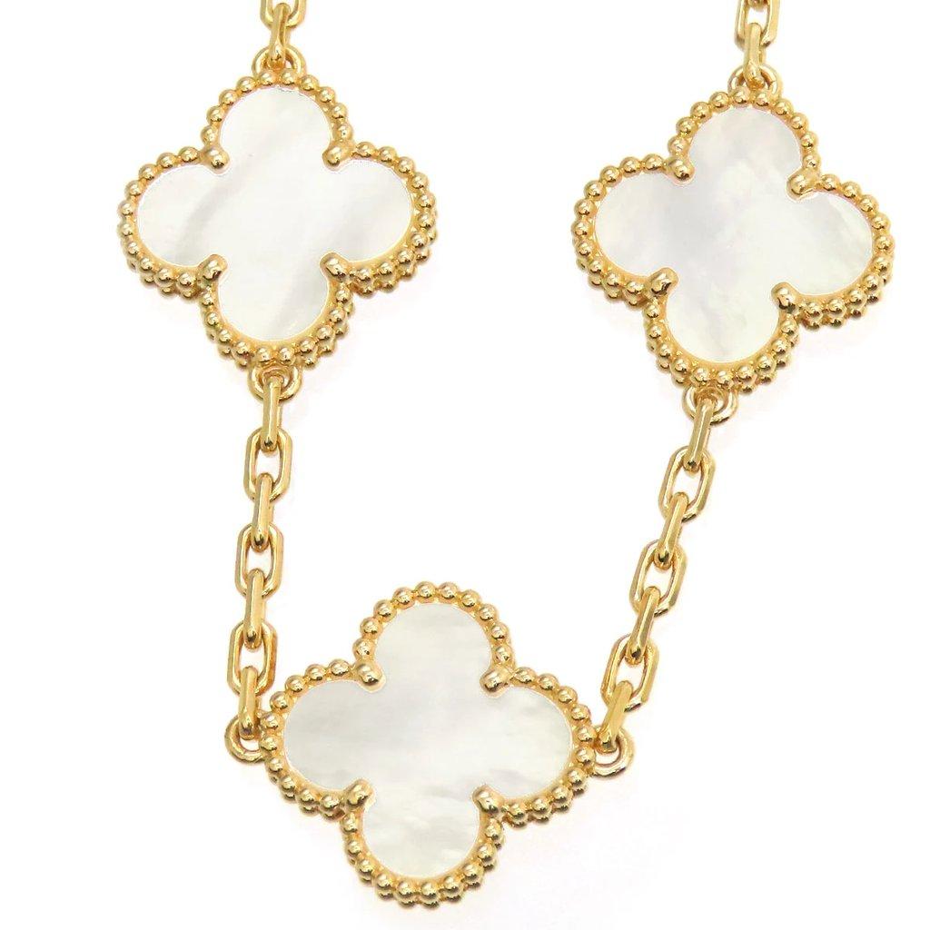 Van Cleef & Arpels سوار عتيق من الذهب الأصفر عيار 18 قيراطًا بتصميم عرق اللؤلؤ من مجموعة ألامبرا 5P