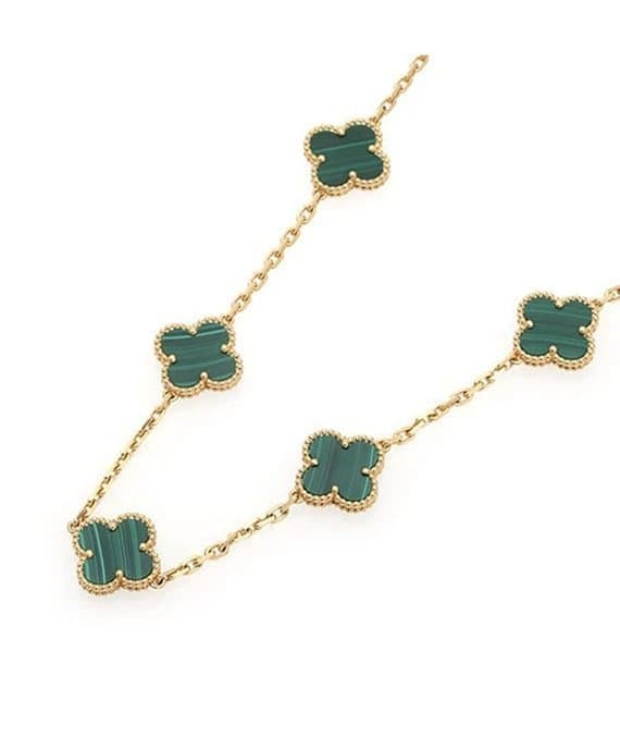 Van Cleef & Arpels قلادة طويلة عتيقة من طراز ألامبرا، مكونة من 20 نقشًا، مصنوعة من الذهب الأصفر عيار 18 قيراطًا