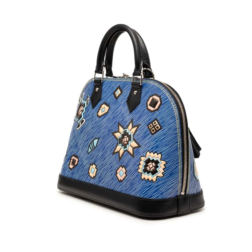 Louis Vuitton Epi Denim Aztec Alma PM Blue Leather Very good condition - Back View