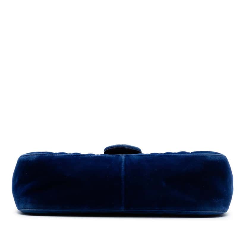 Gucci Medium GG Marmont Matelasse Velvet Shoulder Bag Blue Very good condition - Inside View