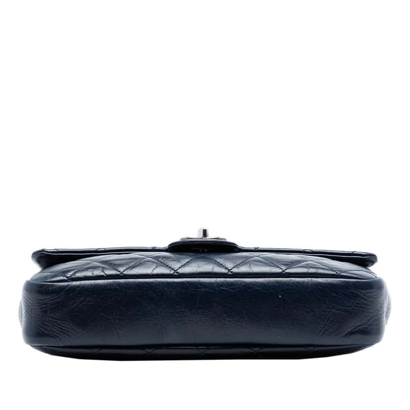Chanel Medium Quilted Glazed Calfskin Duo Color Flap Blue Leather Very good condition - Inside View