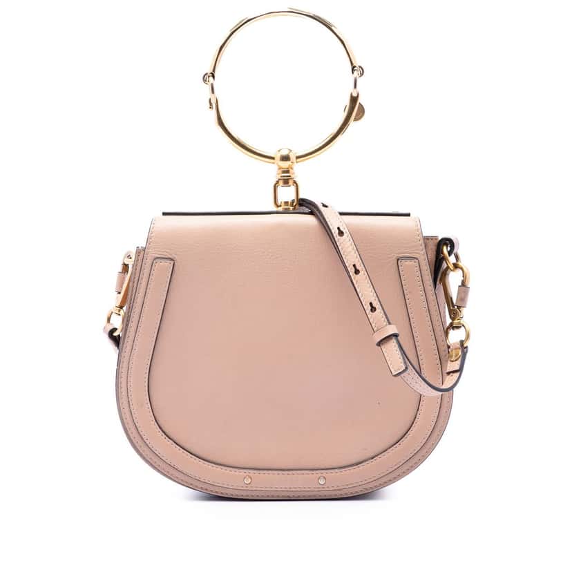 Chloé Medium Leather Nile Bracelet Satchel Pink Leather Very good condition - Front View