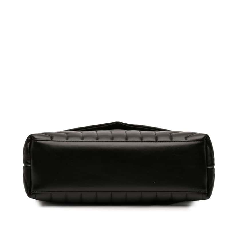 Saint Laurent Medium Matelasse Calfskin Monogram Monochrome LouLou Shoulder Bag Black Leather Very good condition - Inside View