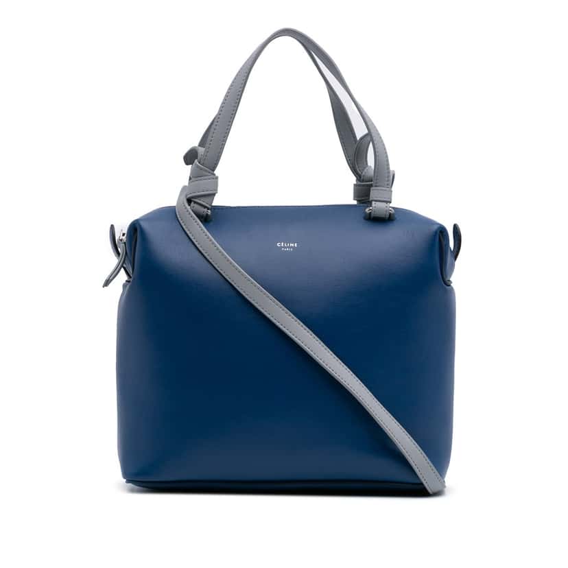 Celine Small Leather Soft Cube Bag Blue Leather Good condition - Front View