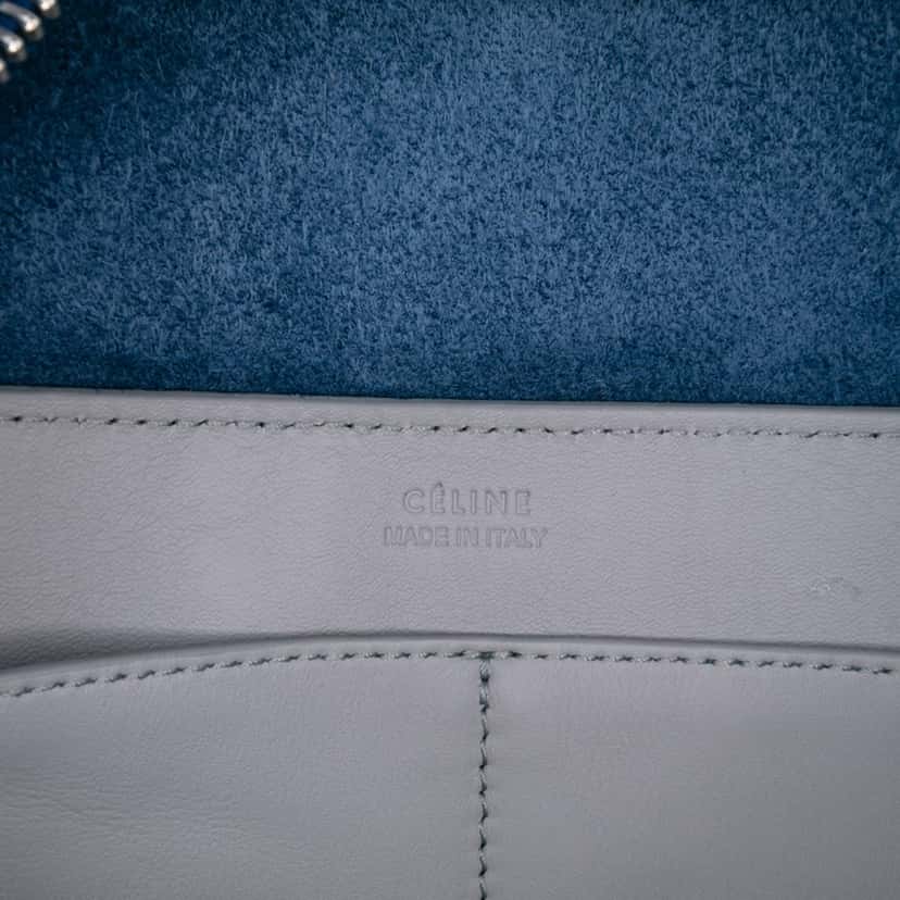 Celine Small Leather Soft Cube Bag Blue Leather Good condition - Box View