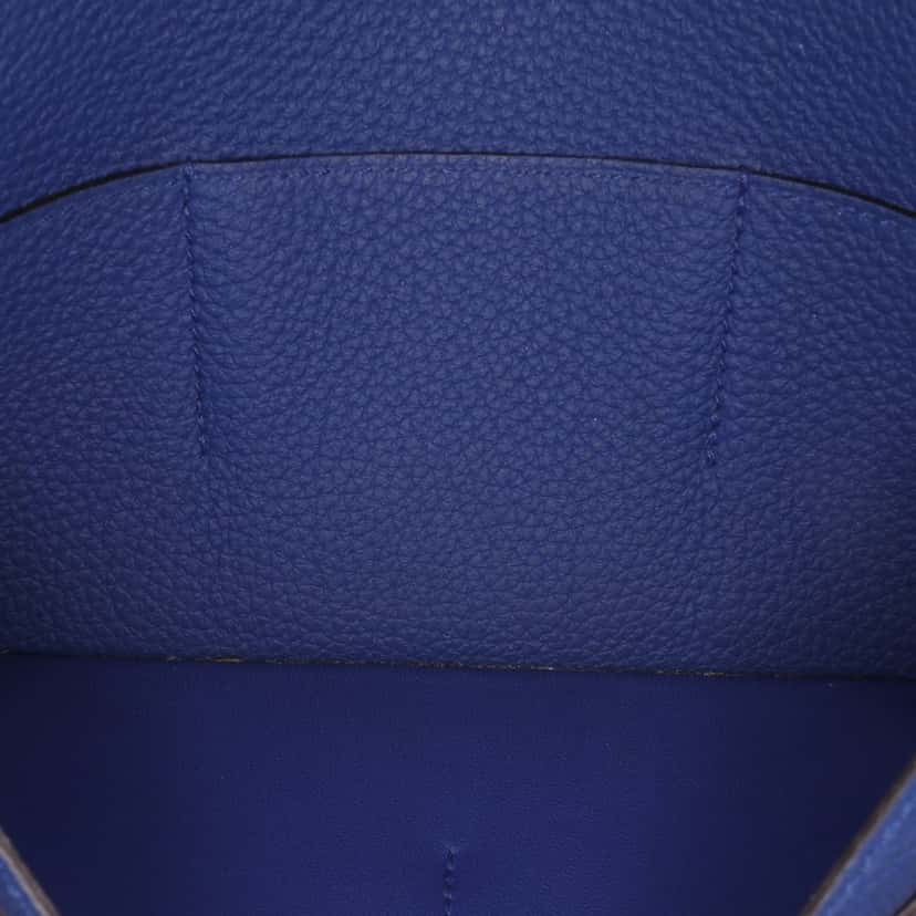 Hermès Clemence Dogon Wallet GM Blue Leather Good condition - Box View