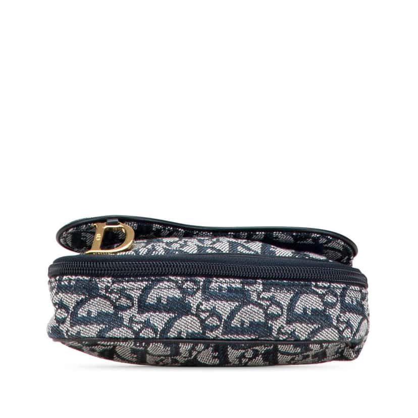 Dior Diorissimo Canvas Saddle Pouch Blue Canvas Good condition - Inside View