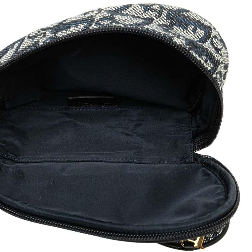 Dior Diorissimo Canvas Saddle Pouch Blue Canvas Good condition - Model View