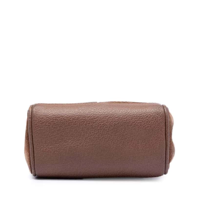 Gucci Mini Suede Bamboo Satchel Brown Leather Very good condition - Inside View