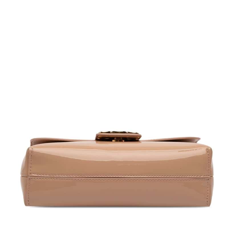 Celine Teen Patent Triomphe Victoire Chain Shoulder Bag Brown Leather Very good condition - Inside View