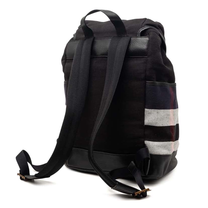 Burberry Mega Check Canvas Drifton Backpack Black Canvas Very good condition - Back View