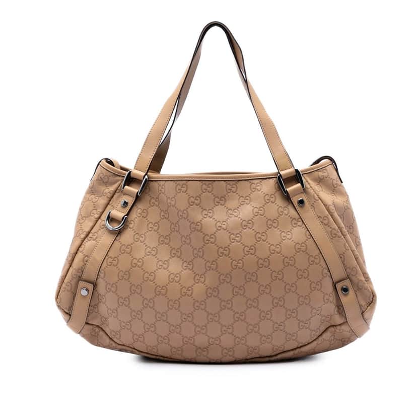 Gucci Guccissima Abbey D Ring Tote Beige Leather Very good condition - Front View