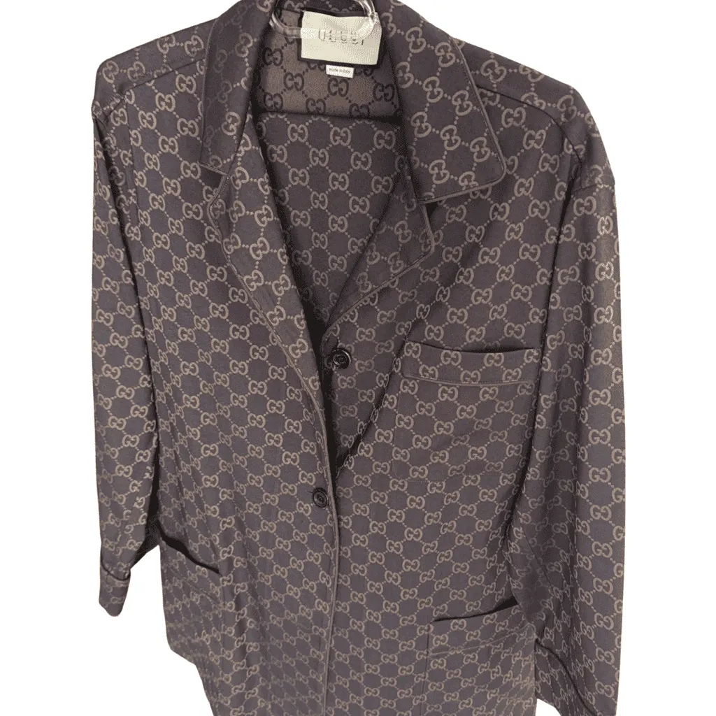 Gucci Elegant Pijama Gucci Shirt Brown Cotton Very good - Front View