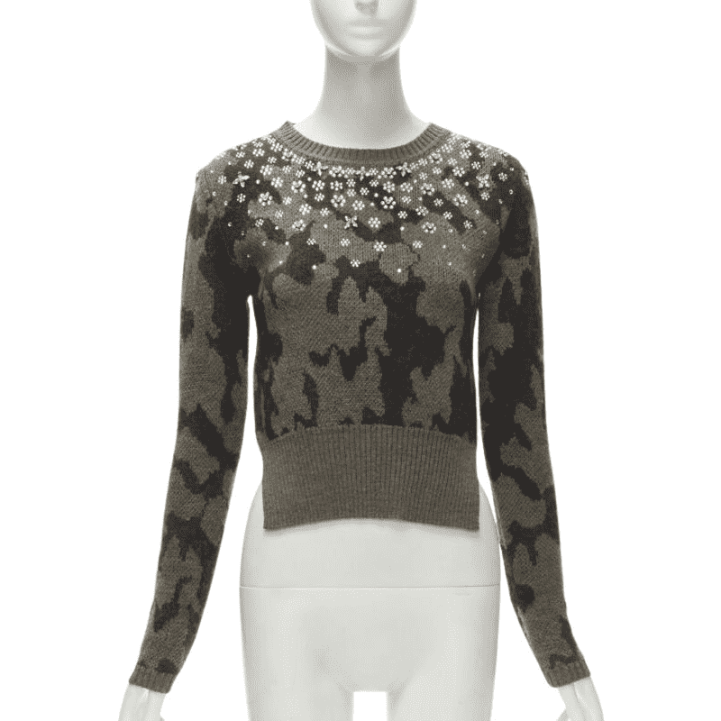 Giambattista Valli Camo Crystal Sweater