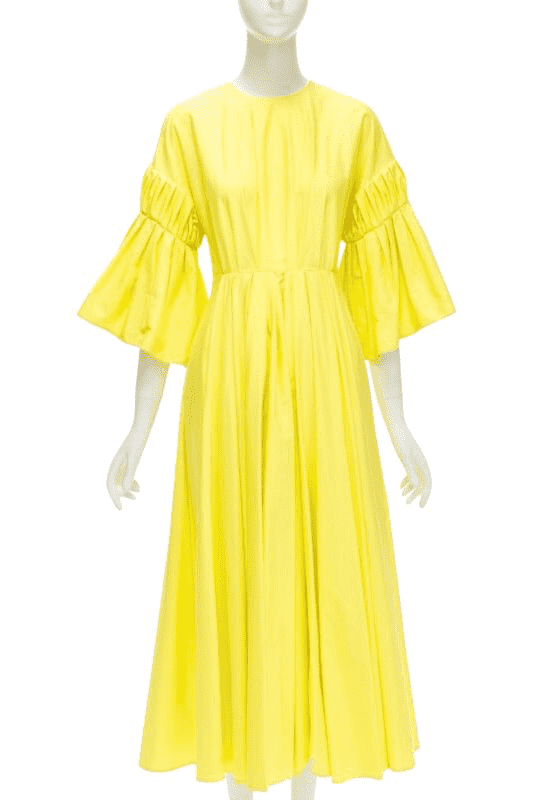 Roksanda Yellow Pleated A-Line Dress