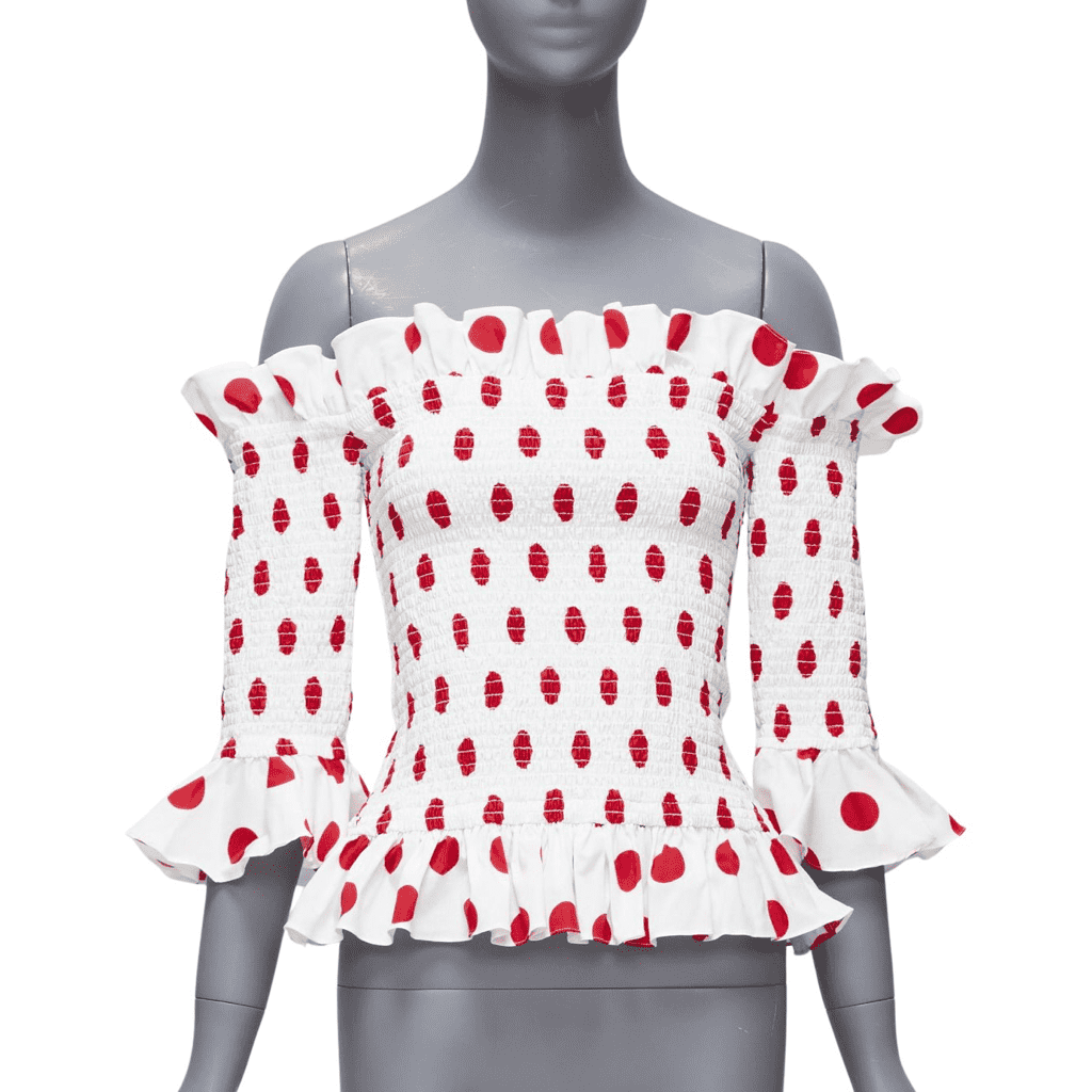 Caroline Constas Polka Dot Top