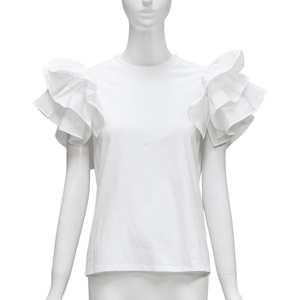 Alexander Mcqueen Ruffle Sleeve T-Shirt