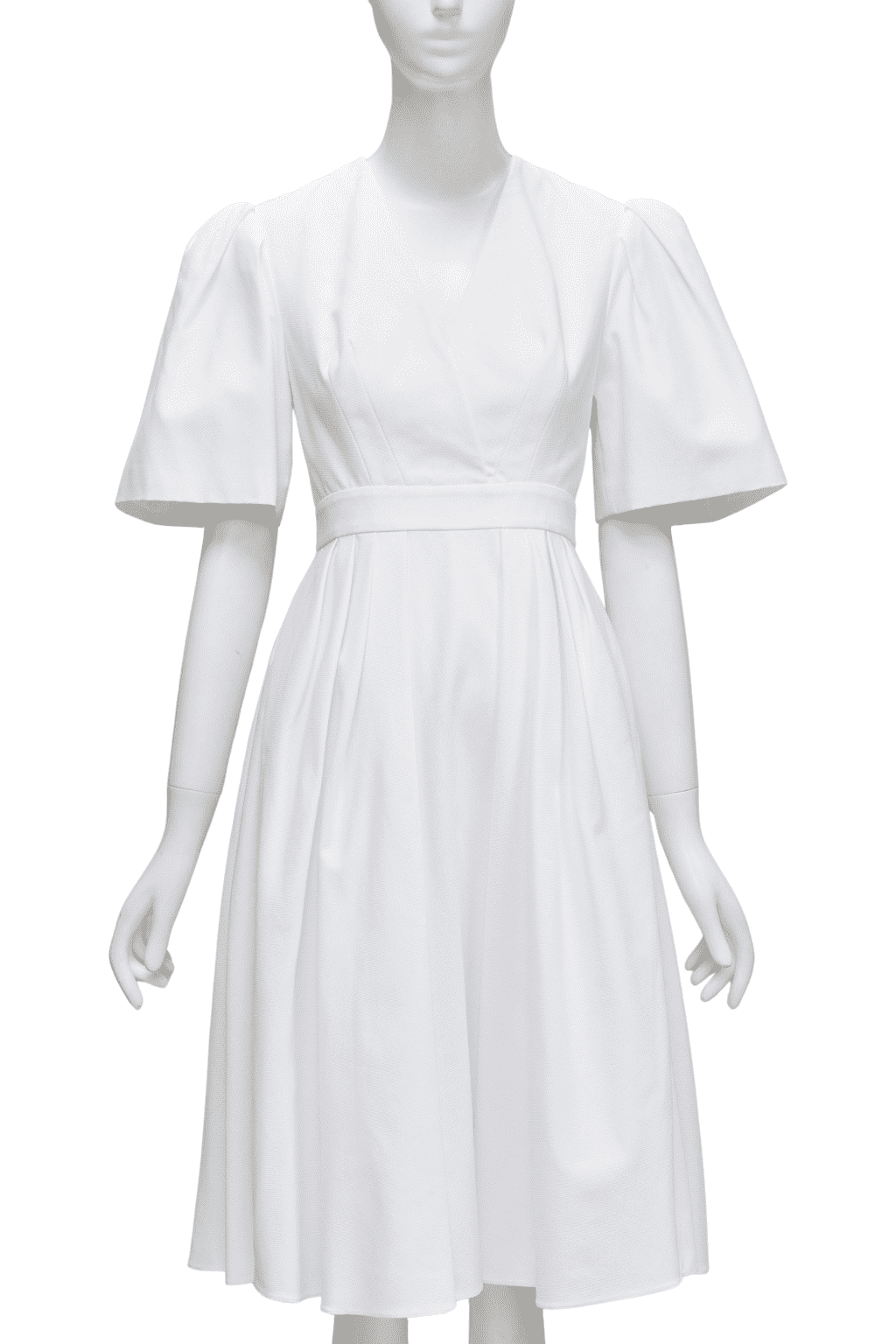 Alexander Mcqueen White Bell Sleeve Dress