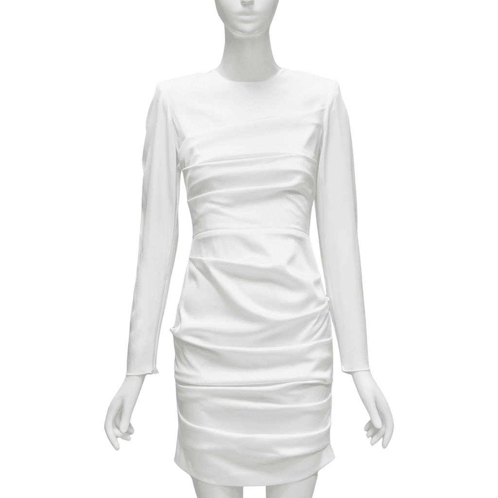 Alex Perry White Satin Cocktail Dress