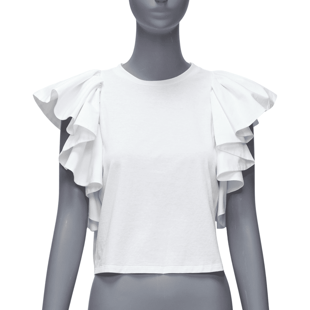 Alexander Mcqueen Ruffle Crop Shirt