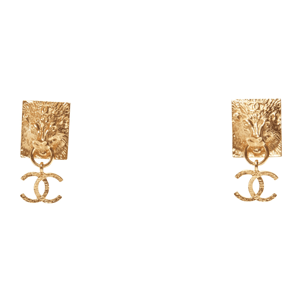 Chanel Lion Head Earrings