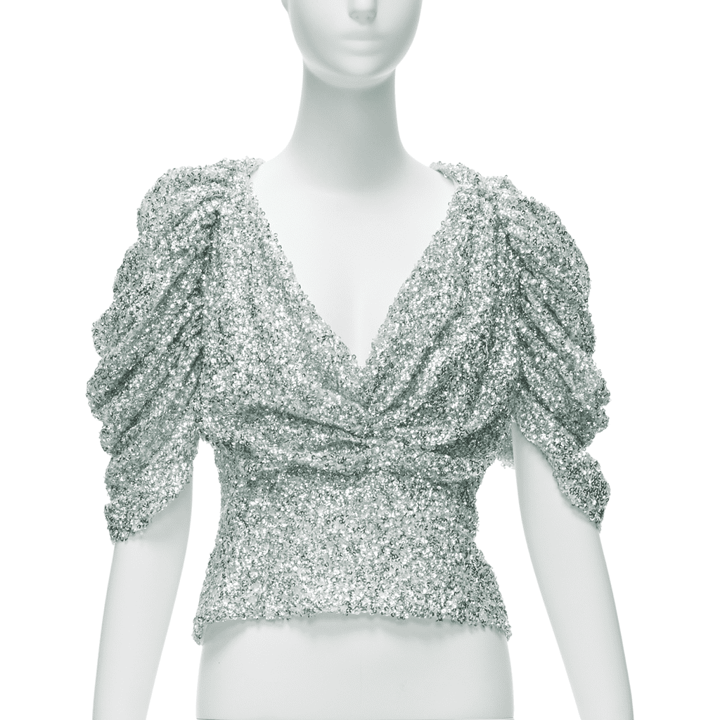 Halpern Sequin Puff Top