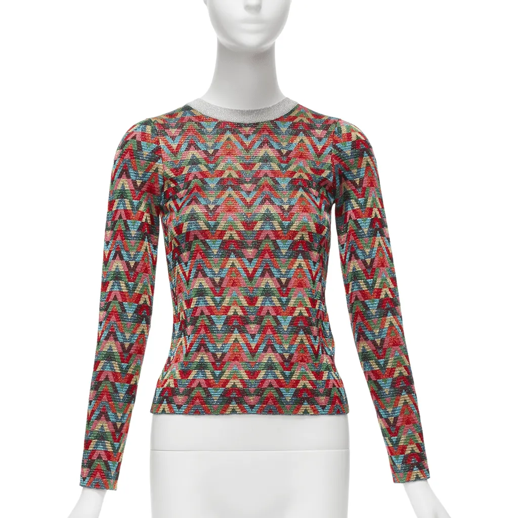 Valentino Colorful Lurex Sweater MultiColor Viscose Never worn - Front View