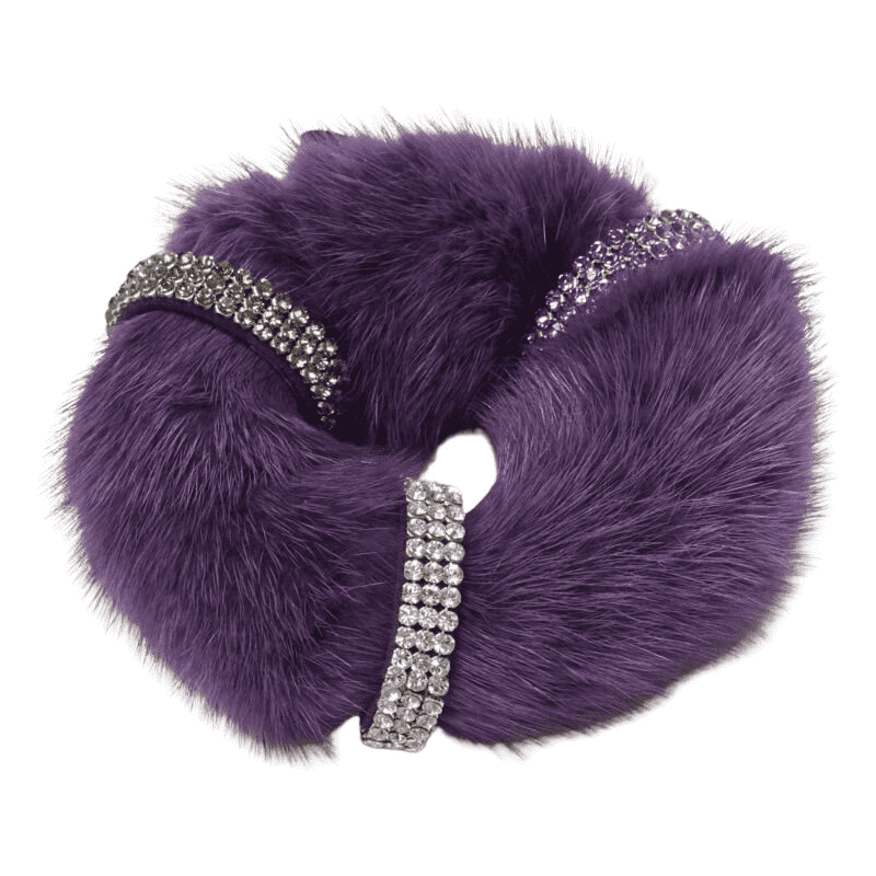 Unsigned / متعددة Fur Crystal Scrunchie