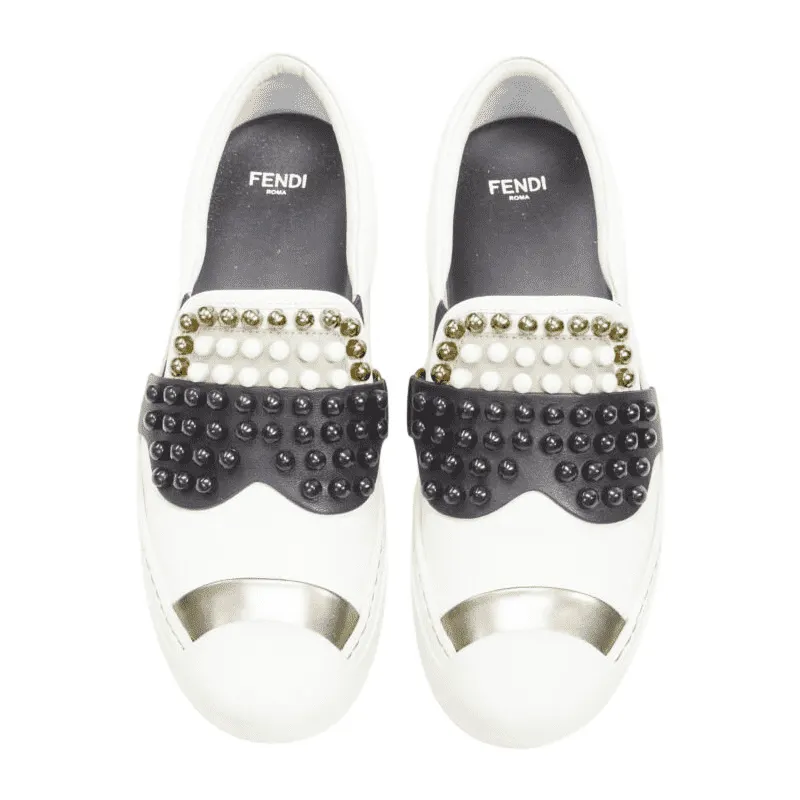 Fendi Karlito Skate Sneakers White Leather Very good - Front View